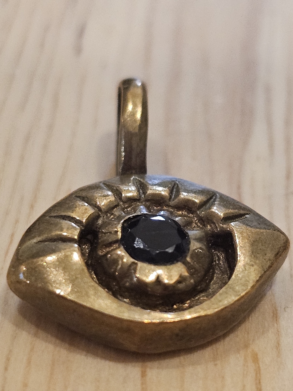 Gorgeous solid brass Third Eye / All-Seeing Eye protective talisman pendant